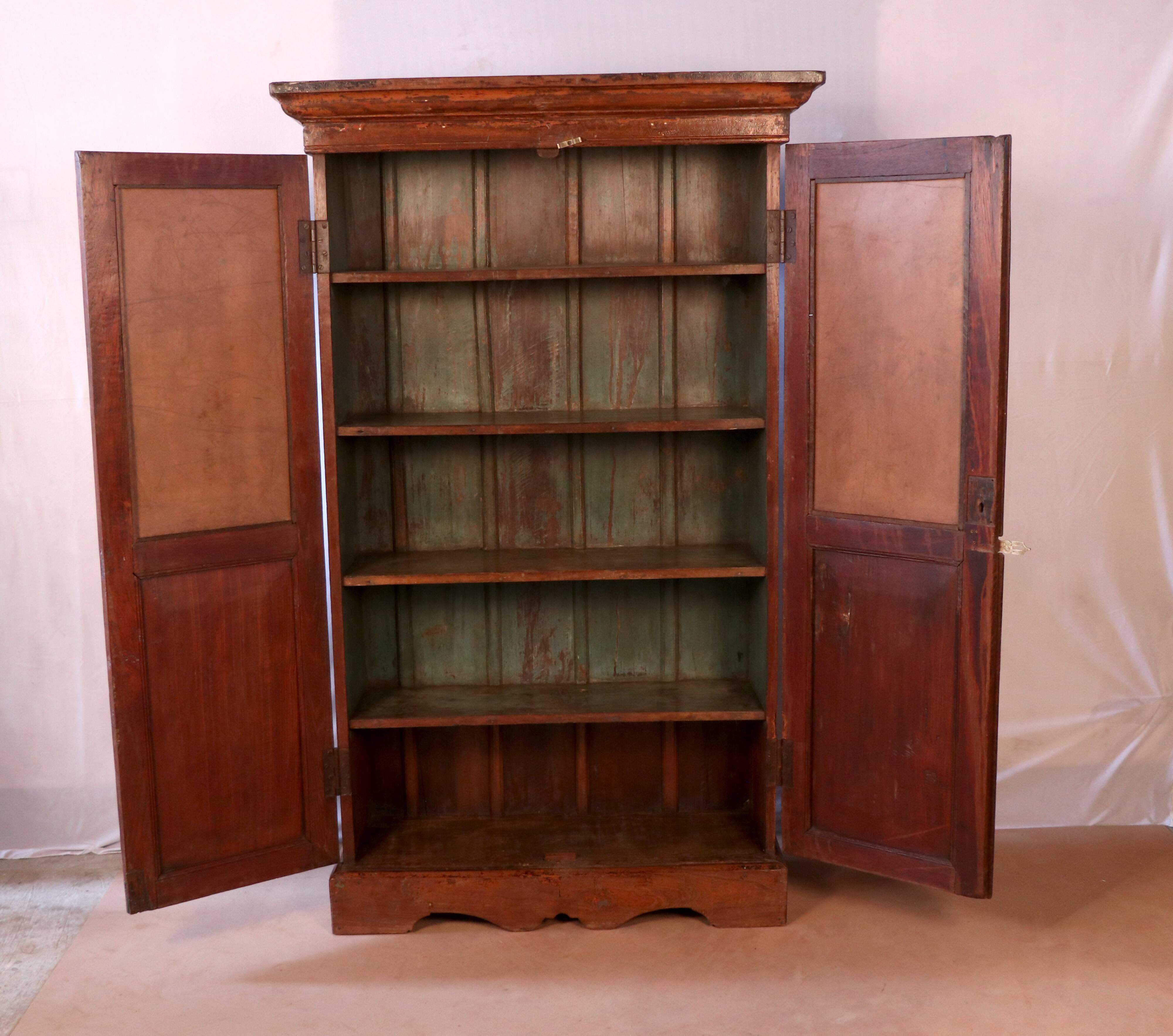 Old wardrobe art deco bookcase in burmese teak