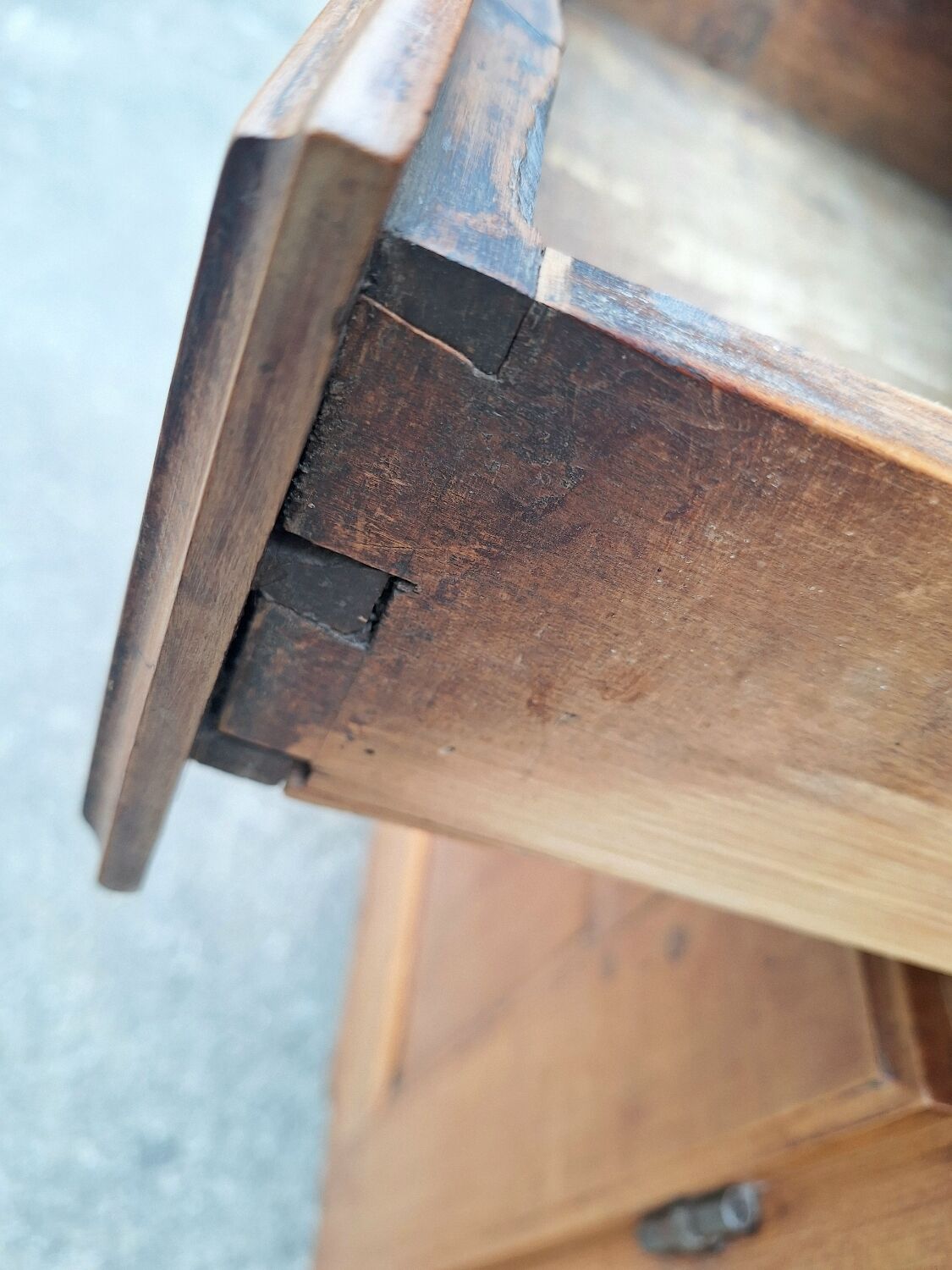 Antique sideboard, solid wood farmhouse furniture.