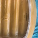 Dish for asparagus, slurry, glazed ceramic yellow sarreguemines France vintage