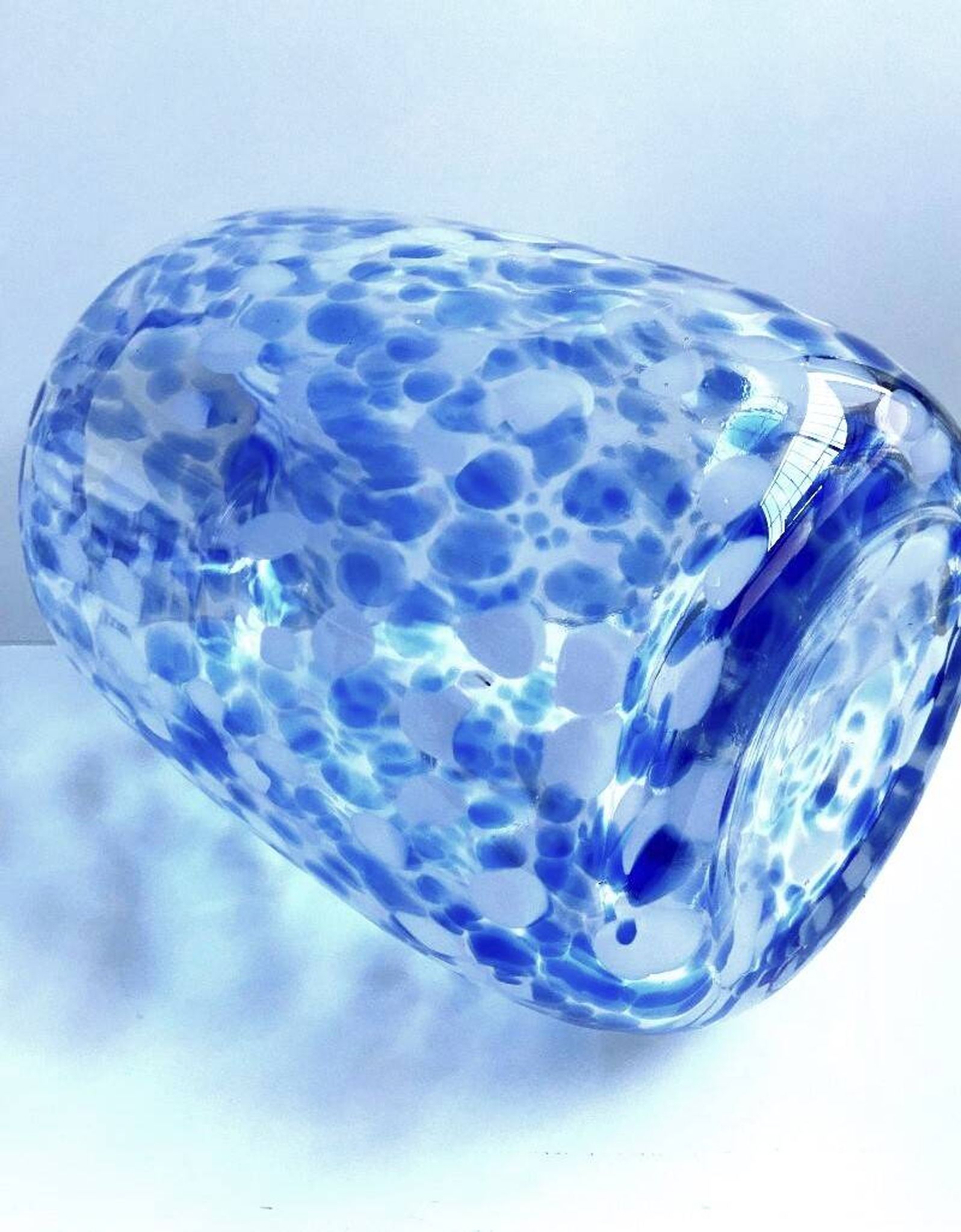 Elegant Soliflore Vase Candle Holder Mirella Thick Blown Glass Speckled New