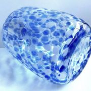 Elegant Soliflore Vase Candle Holder Mirella Thick Blown Glass Speckled New