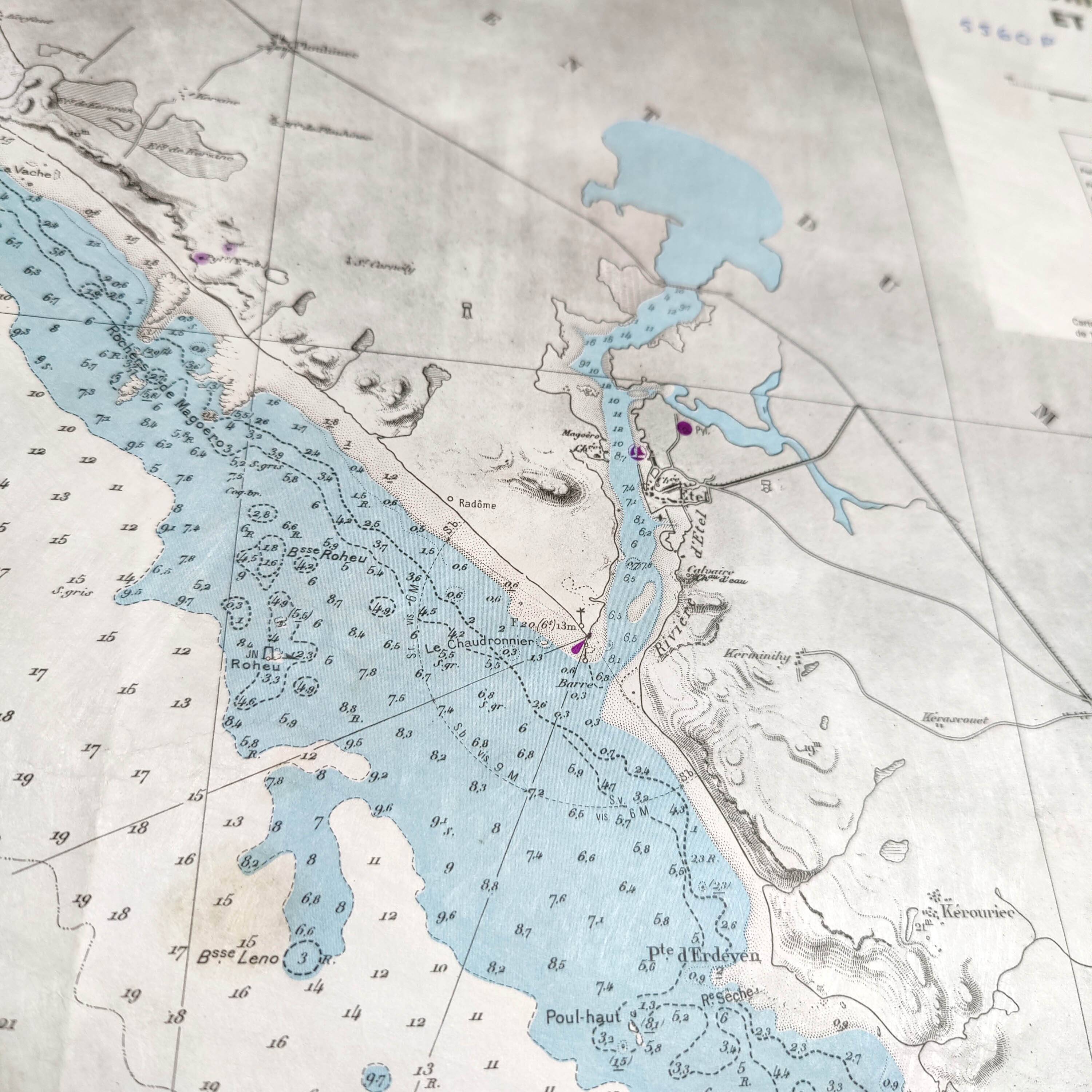 Map of Finistère and Morbihan, Atlantic coast of France