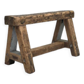 Trestle-shaped wooden bench