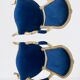 pair of Louis XV style armchairs in blue velvet