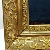 Oil painting on canvas, still life with chrysanthemums, signed L.Porte 1888.