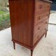 Louis XVI Empire style chest of drawers in solid teak wood with 4 drawers