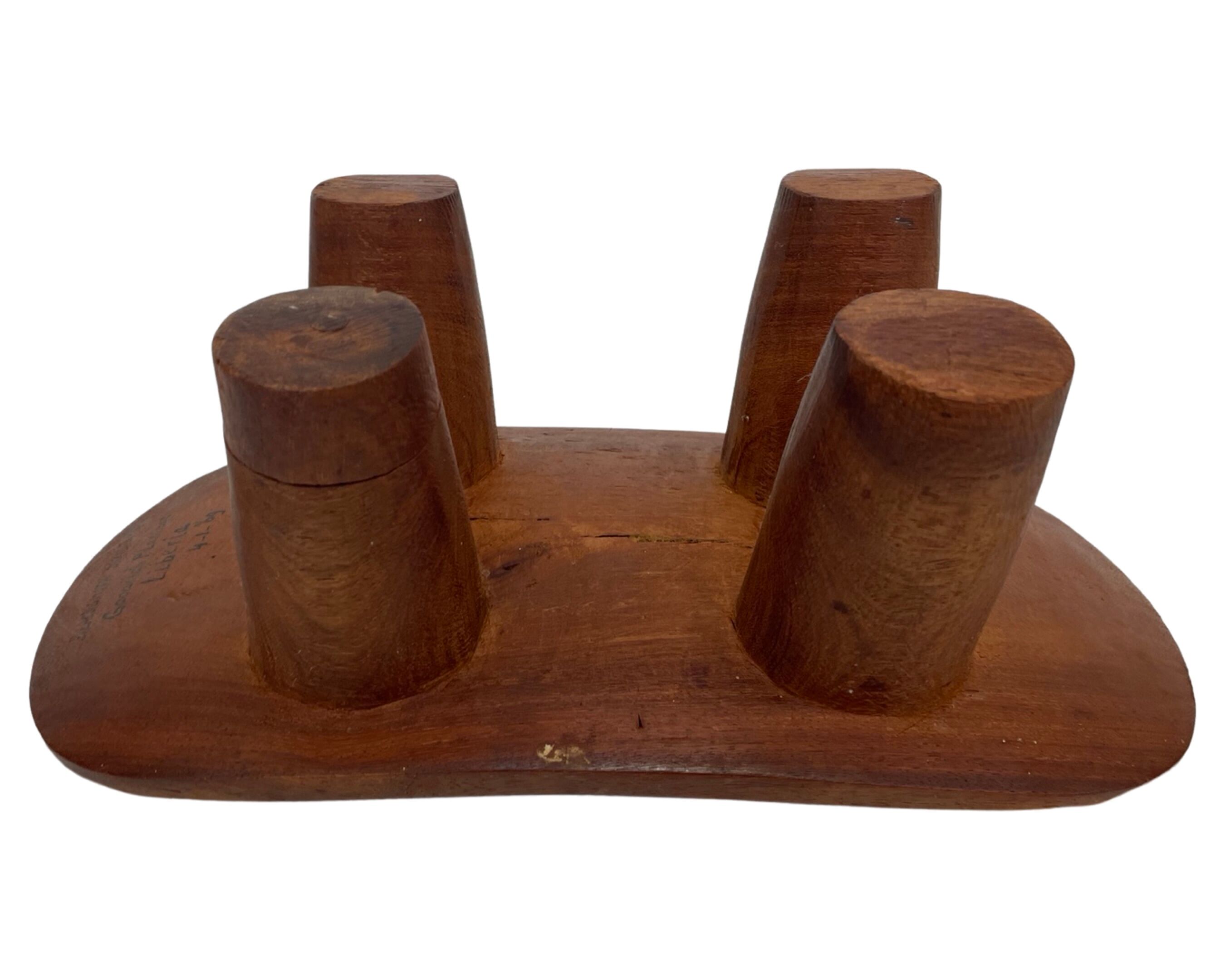 Vintage African hand-carved wooden Senufo stool bench design
