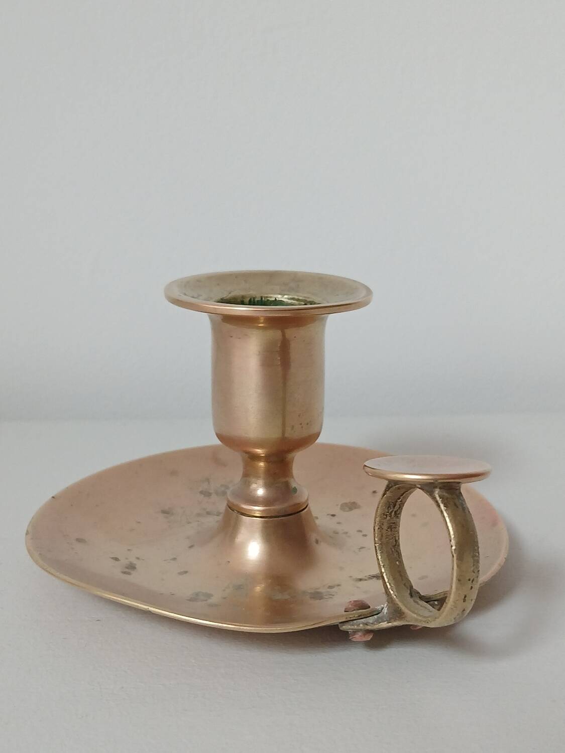 Cellar rat brass candle holder