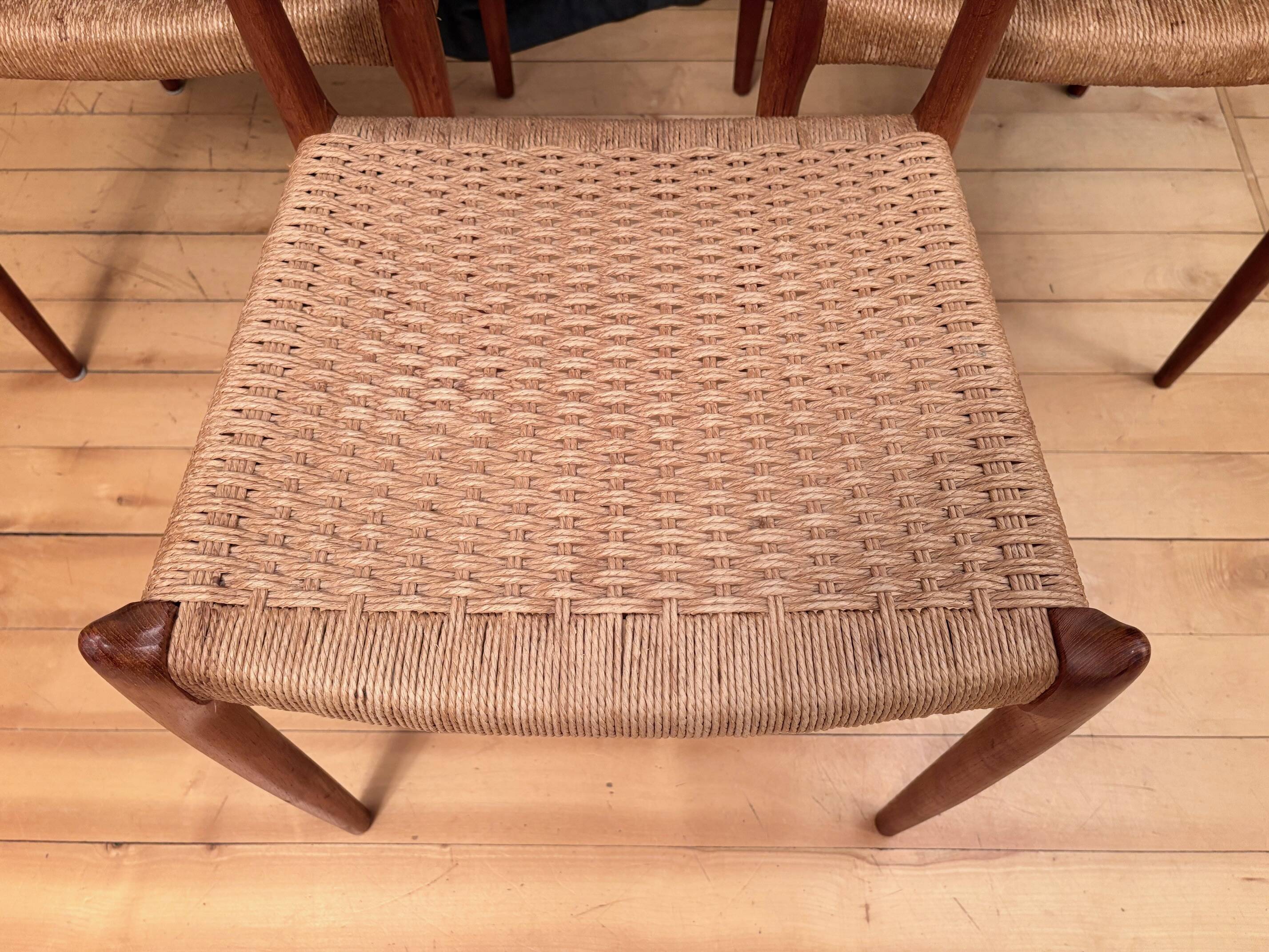 Set of three chairs, model 78, designed by Neils O. Möller, JL Møllers Møbe.