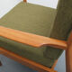 1960s armchair in cherrywood, new cushions in green