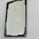 Black metal and brass mirror with gunmetal finish