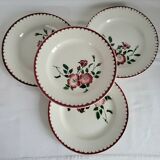 4 assiettes à dessert Sarreguemines épernay faïence vintage