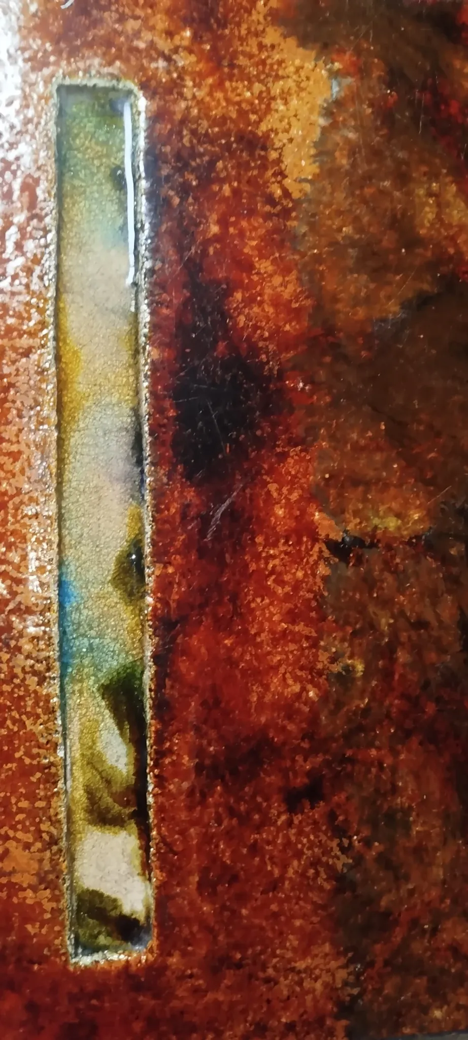 Coffee table in glazed lava stone by Robert & Jean Cloutier 1950