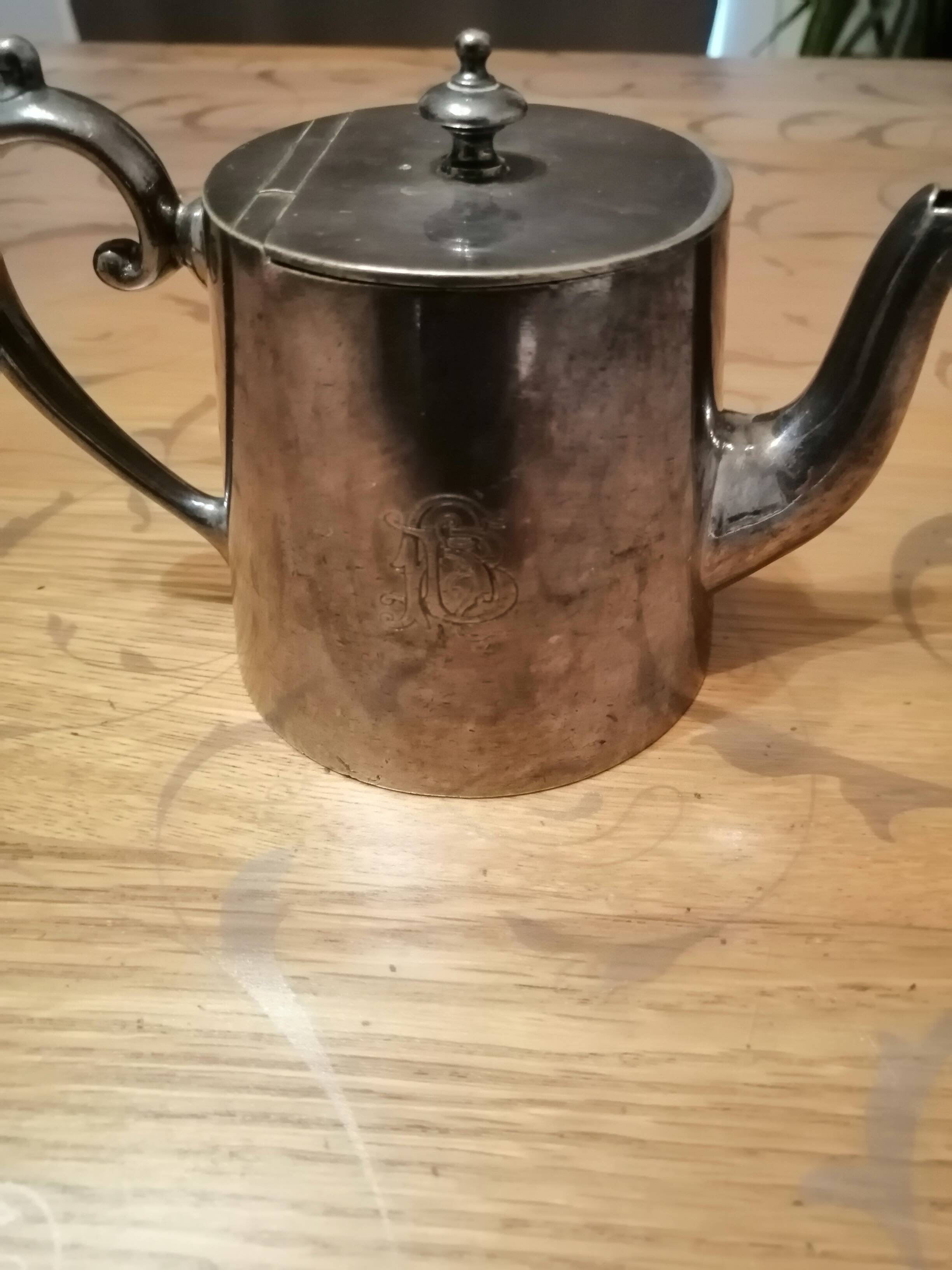 small silver-plated teapot