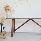 Antique wooden farm bench