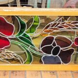 Large stained glass door side from the Art Nouveau period around 1900