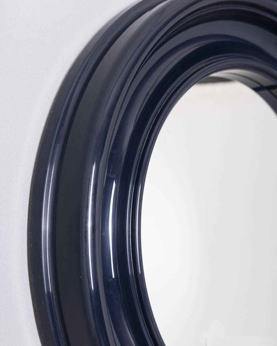 Vintage 1970s Italian design blue plastic wall mirror