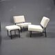 Pair of Armchairs and Ottoman or Stool 1960s Matco
