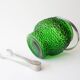 Vintage Green Set of 6 Cocktail bubble glasses, ice bucket and ice clamps