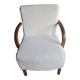 Armchair completely redone fabrics moumoute and its matching rectangular cushion