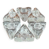 6 ice cube candle holders, molded glass
