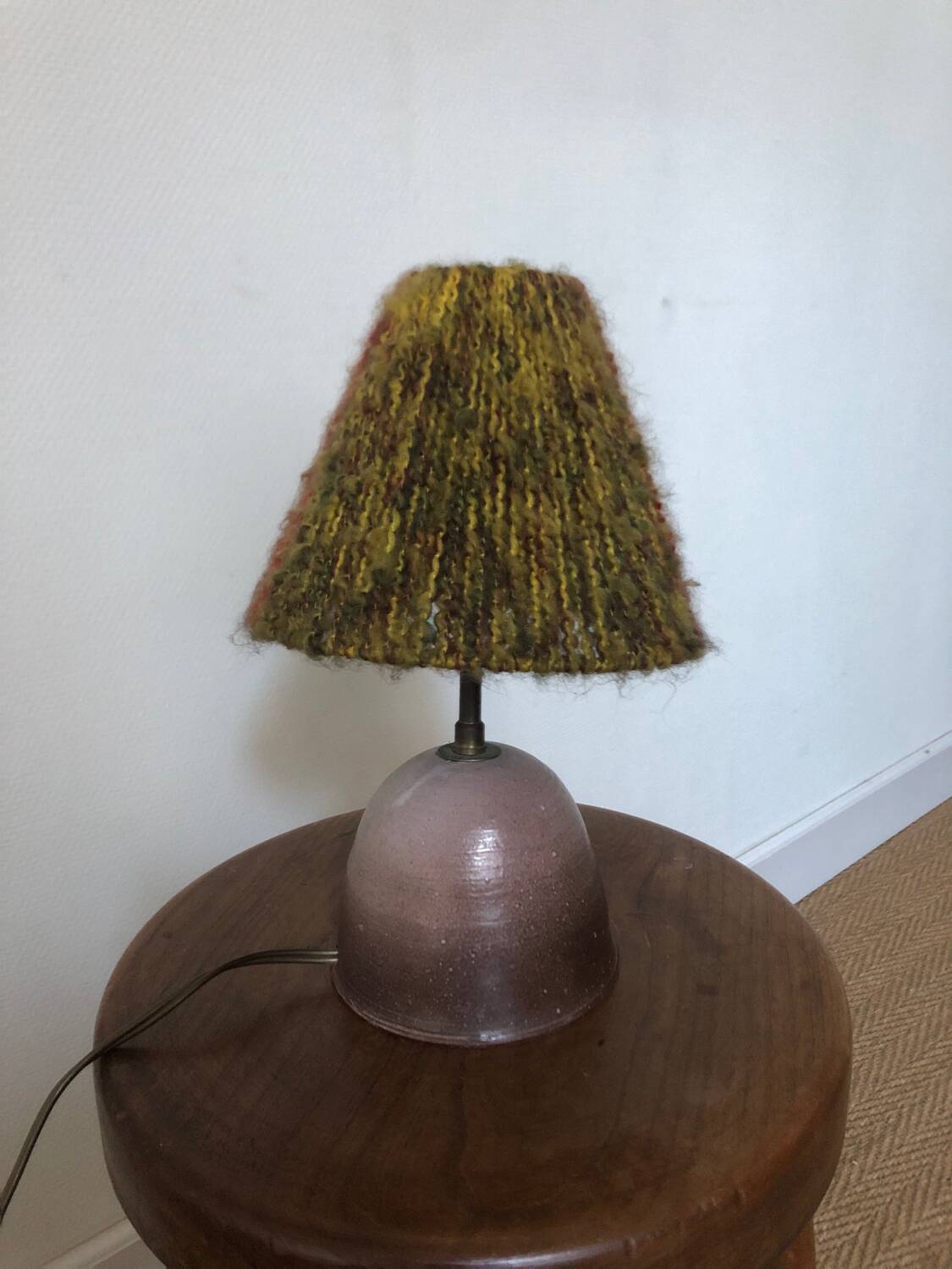 Ceramic and wool lamp
