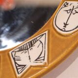 Ceramic mirror by Lisa Larsson for Gustavsberg 1960