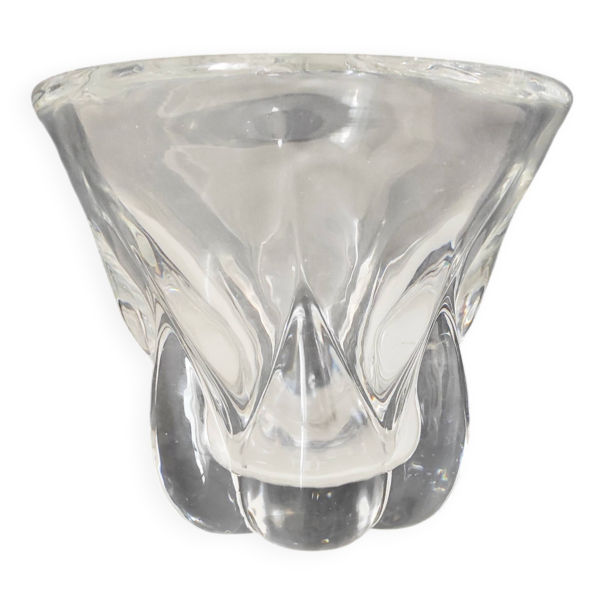 Val Saint Lambert crystal vase, signed