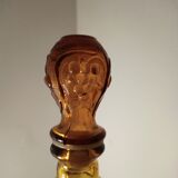 Moulded glass carafe with fruit motifs