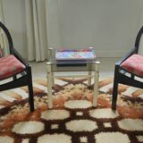 Vintage Argos armchair pair – Baumann – stained beech wood