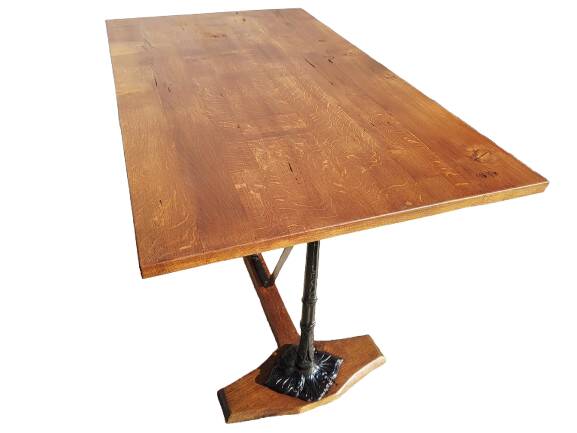 Table bistrot de Paris 1900 à colonnes Art Nouveau fonte