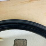 Pair of round mirrors with black rim 40 cm, vintage