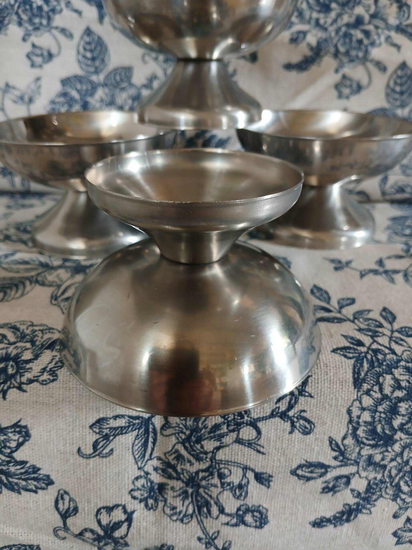 4 antique ice cream bowls