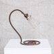 Lampe de table antique française en fer et verre