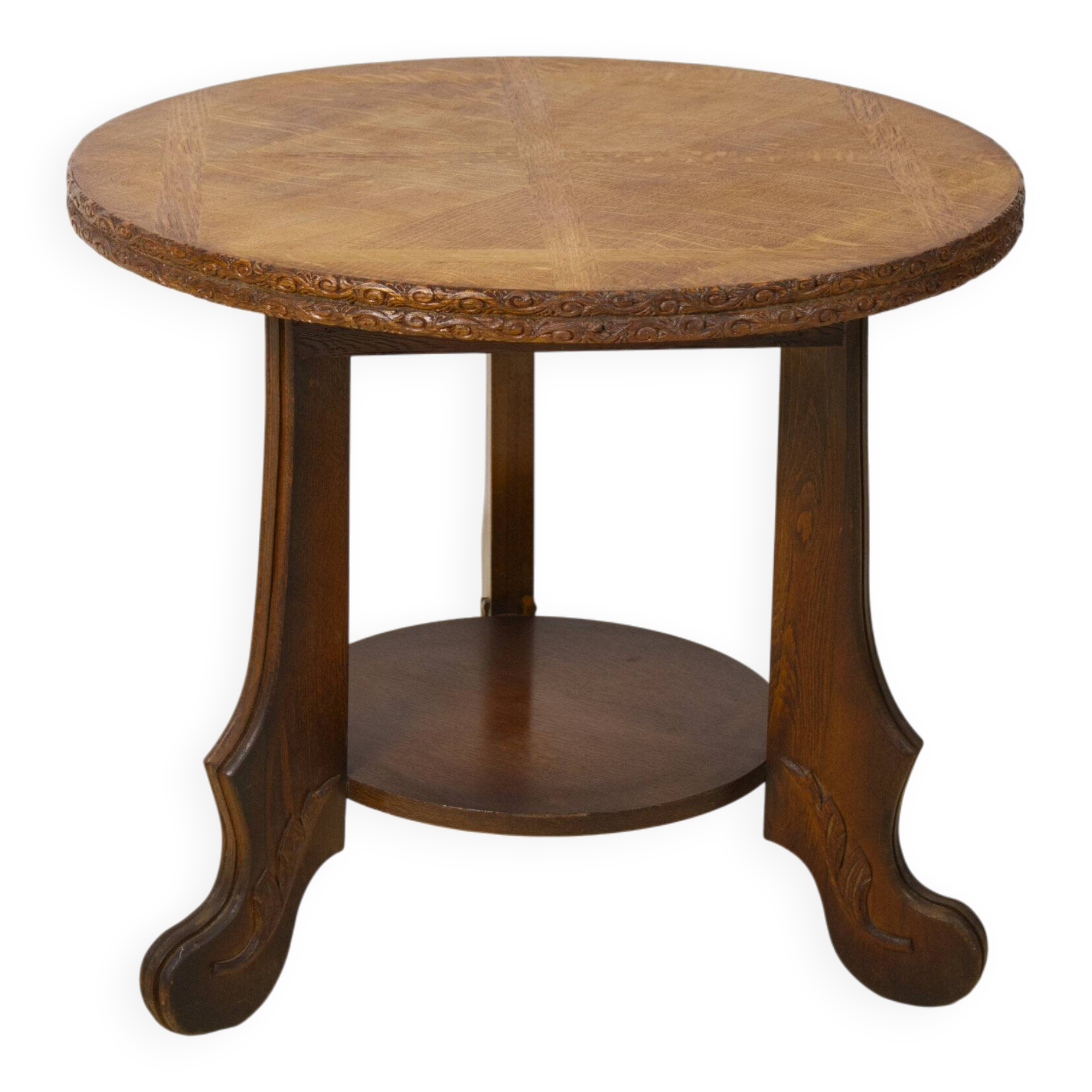 Art Deco Oak two-tiered side table, Belgium 1930's