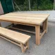 1970s stripped solid oak farmhouse dining table - 210cm