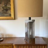 Hollywood regency chromed table lamp base, Luci Milano Italy, 1970s