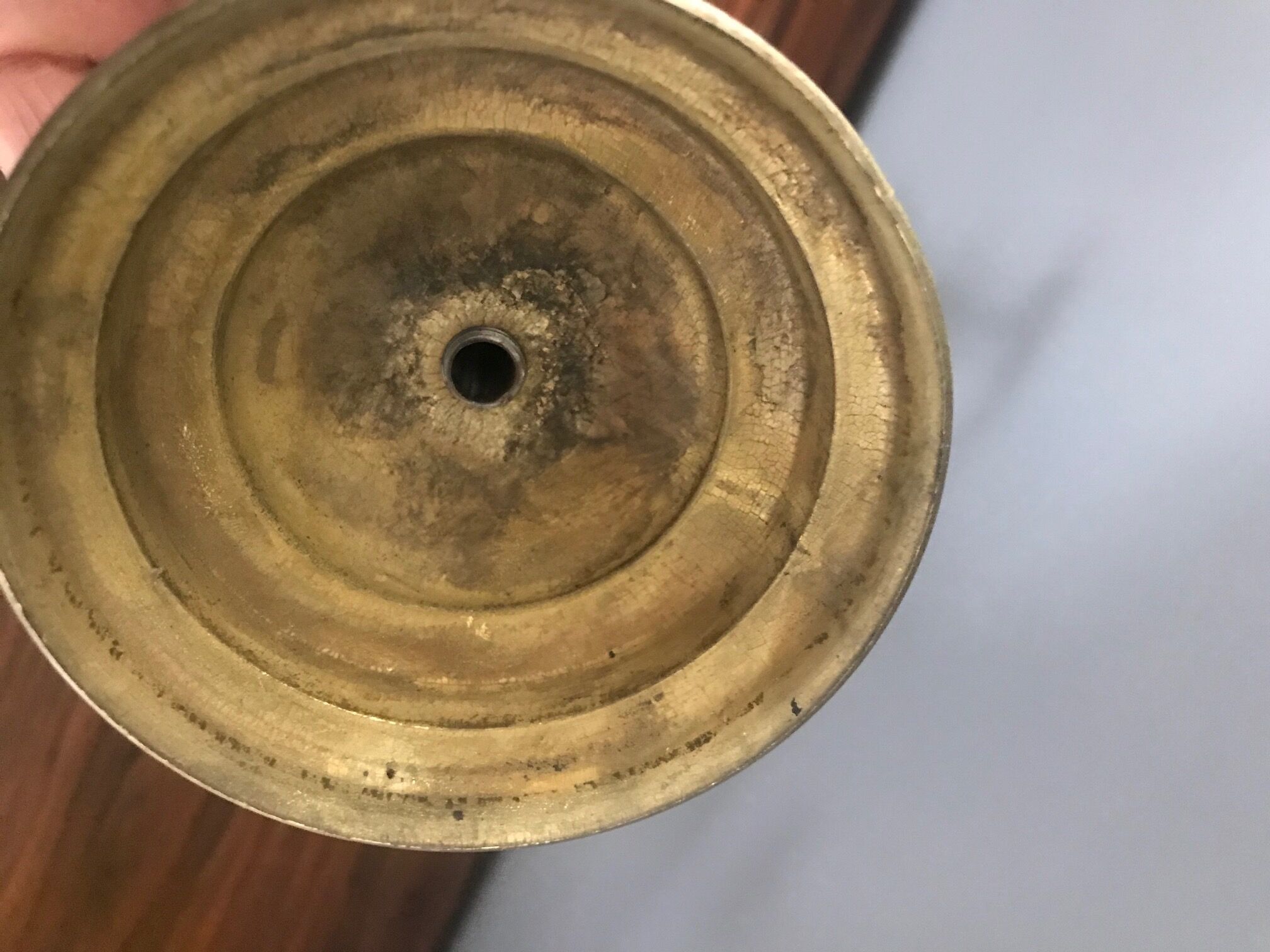 pair of brass candlesticks