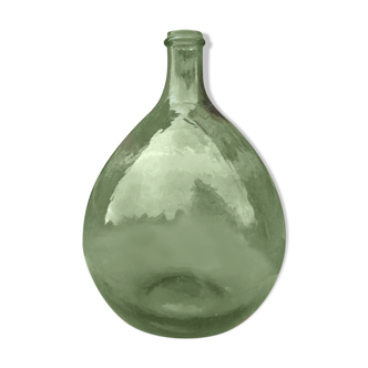 Demijohn bottle in green glass, 5-litre container