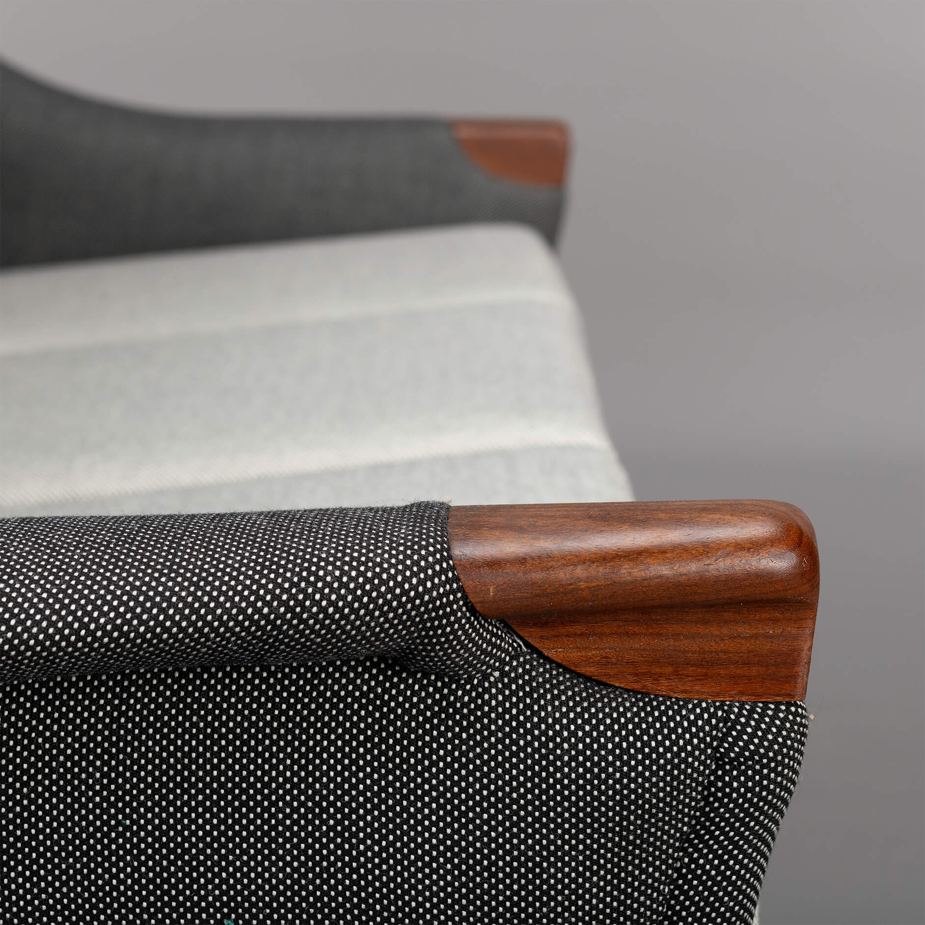 Danish Reupholstered Stylish Grey  3-seater by Johannes Andersen, 1960s