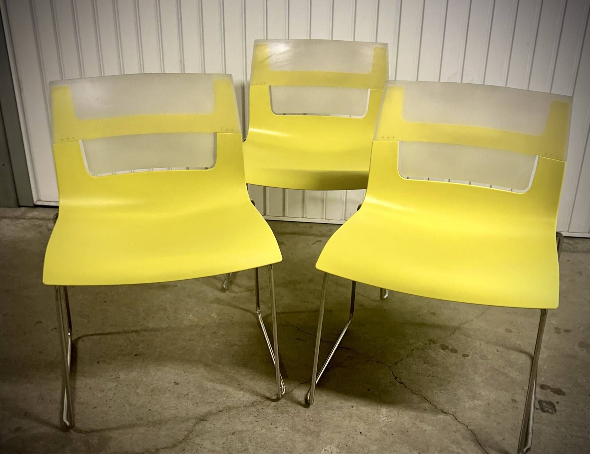 Chaises design jaune et chrome Chaise - Otto B&B Italia– vintage / déc