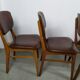Suite de 6 chaise bois skaï marron brus vintage année 50 - 60