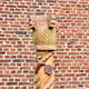 Twisted column in carved polychrome wood, 19th century.