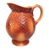 Pitcher ball in brown slip of the faienceries of Sarreguemeines vintage 60-70s