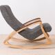 Fauteuil à bascule vintage moderne du milieu du siècle, Tchécoslovaquie, années 1950, retapissé