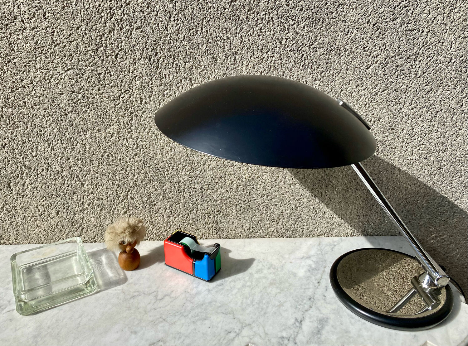 Desk lamp saucer Aluminor France vintage 70s