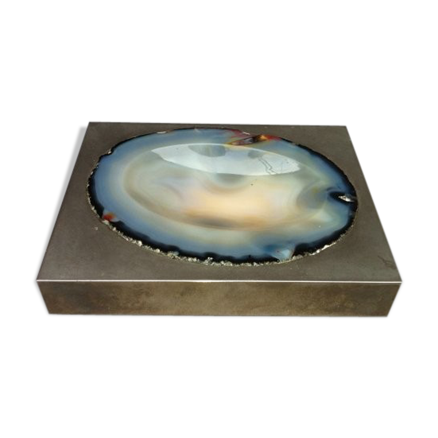 Empty Pocket agate and brass silver circa 1970