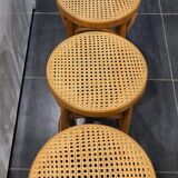 Set of 4 traditional cane stools