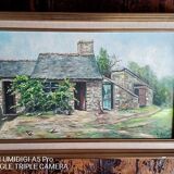Oil on canvas - L Charrière dated 1956 - 29 x 49 cm - farmyard