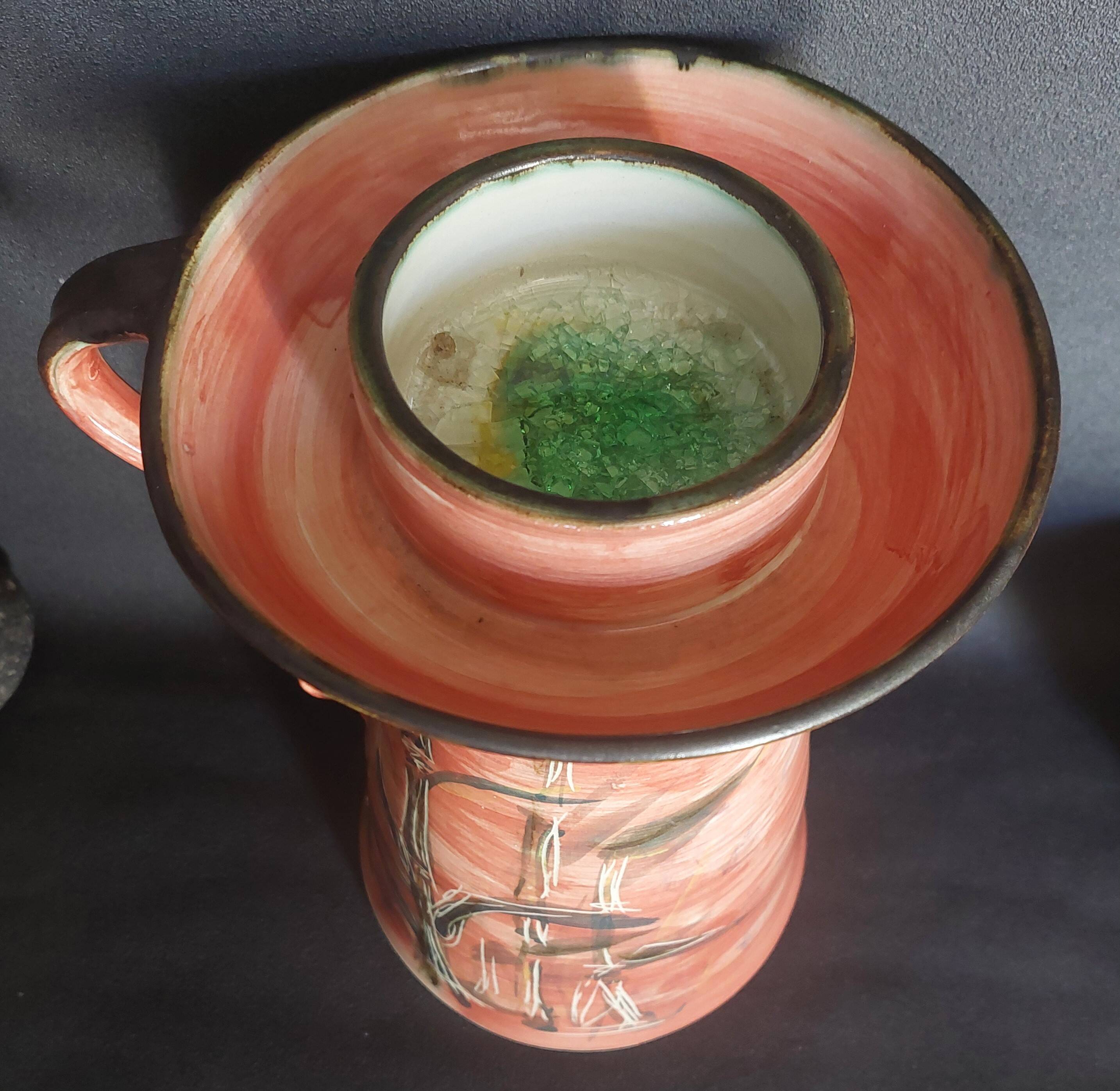Vintage signed hand candle holder